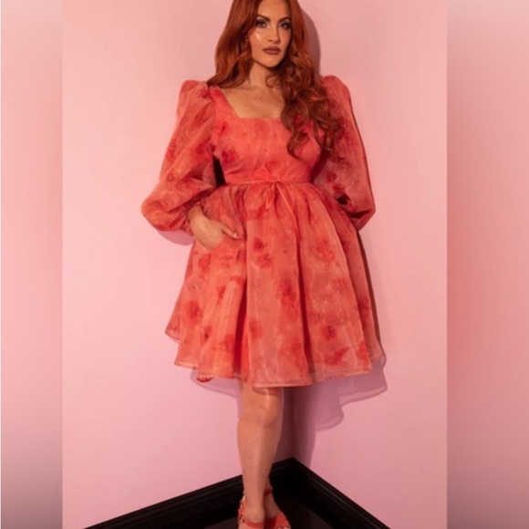 Vixen by Micheline Pitt Coral Long Sleeve Dress - Picture 1 of 4